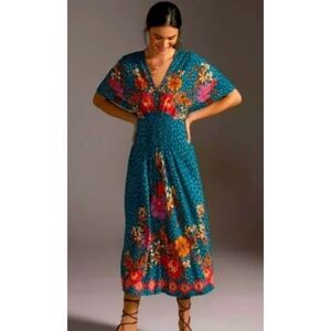 Anthropologie Blank London Tatiana Multicolor Kaftan Midi Dress One Size